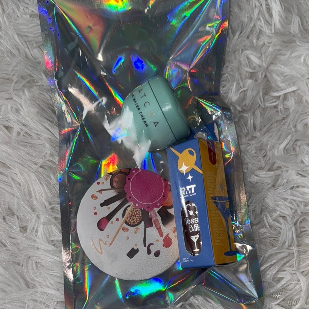 Tatcha Skincare and Makeup Gift Set with Blue and Multicolor Packaging